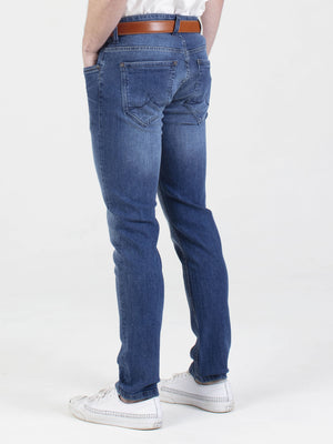 Stretch mens light wash tapered fit denim jean mish mash