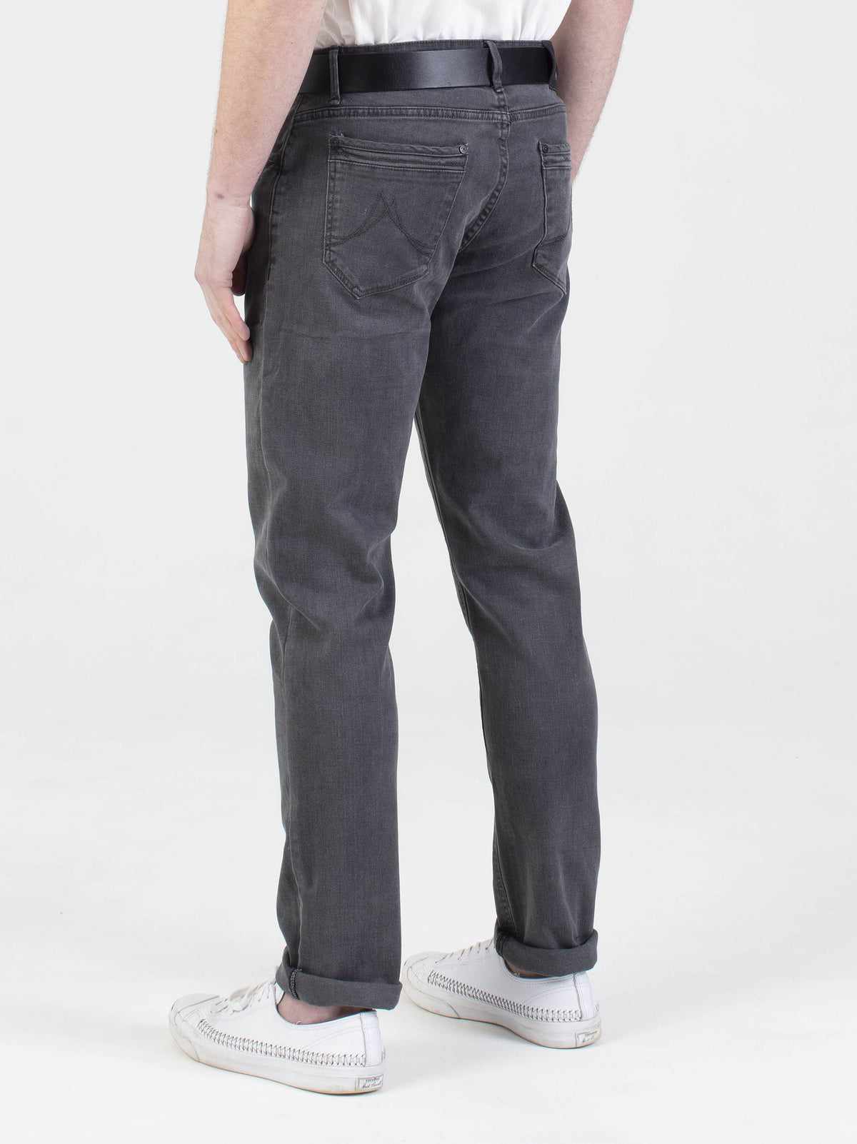 Stretch mens brushed grey tapered fit denim jean mish mash