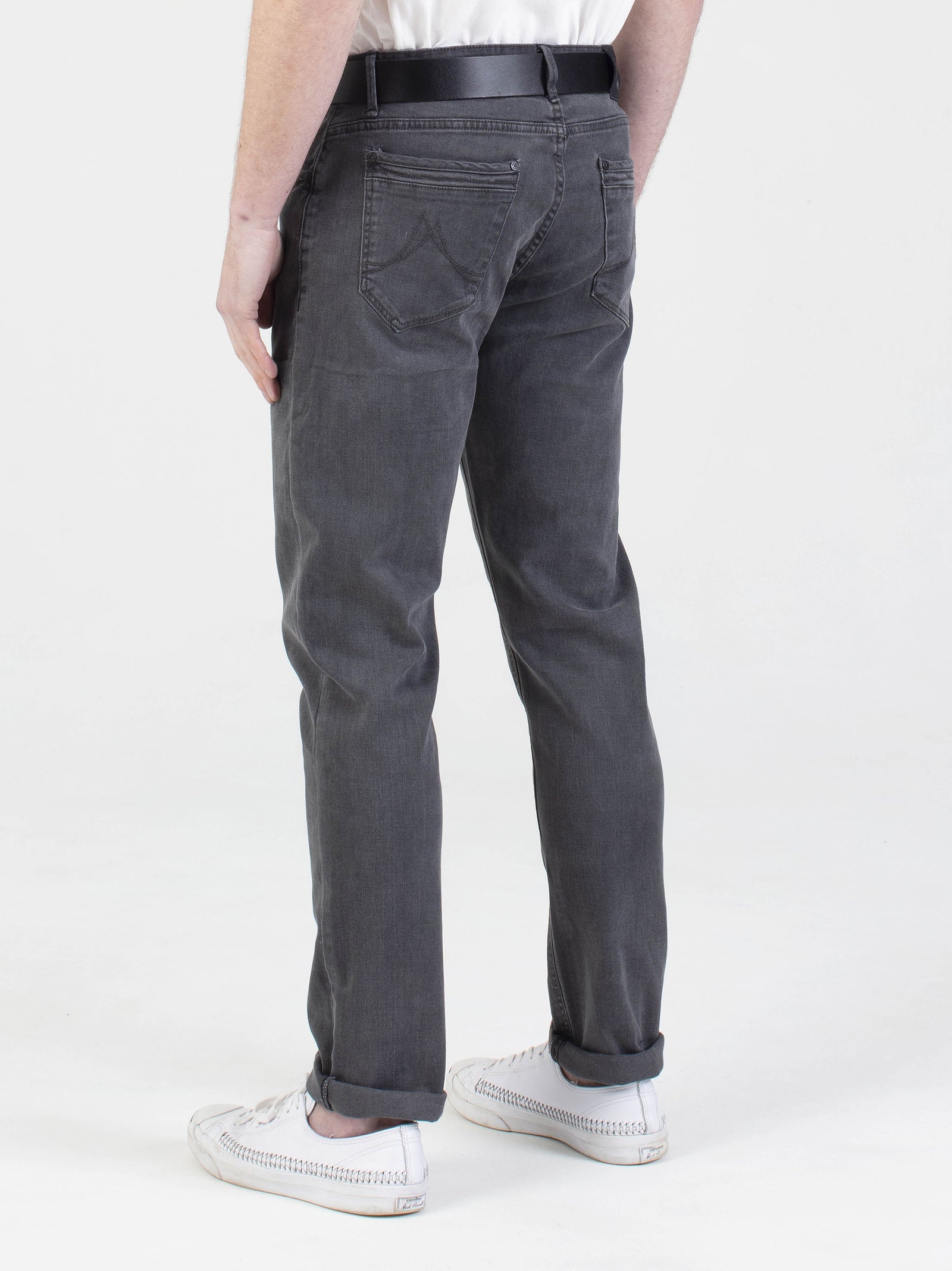 Stretch mens brushed grey tapered fit denim jean mish mash