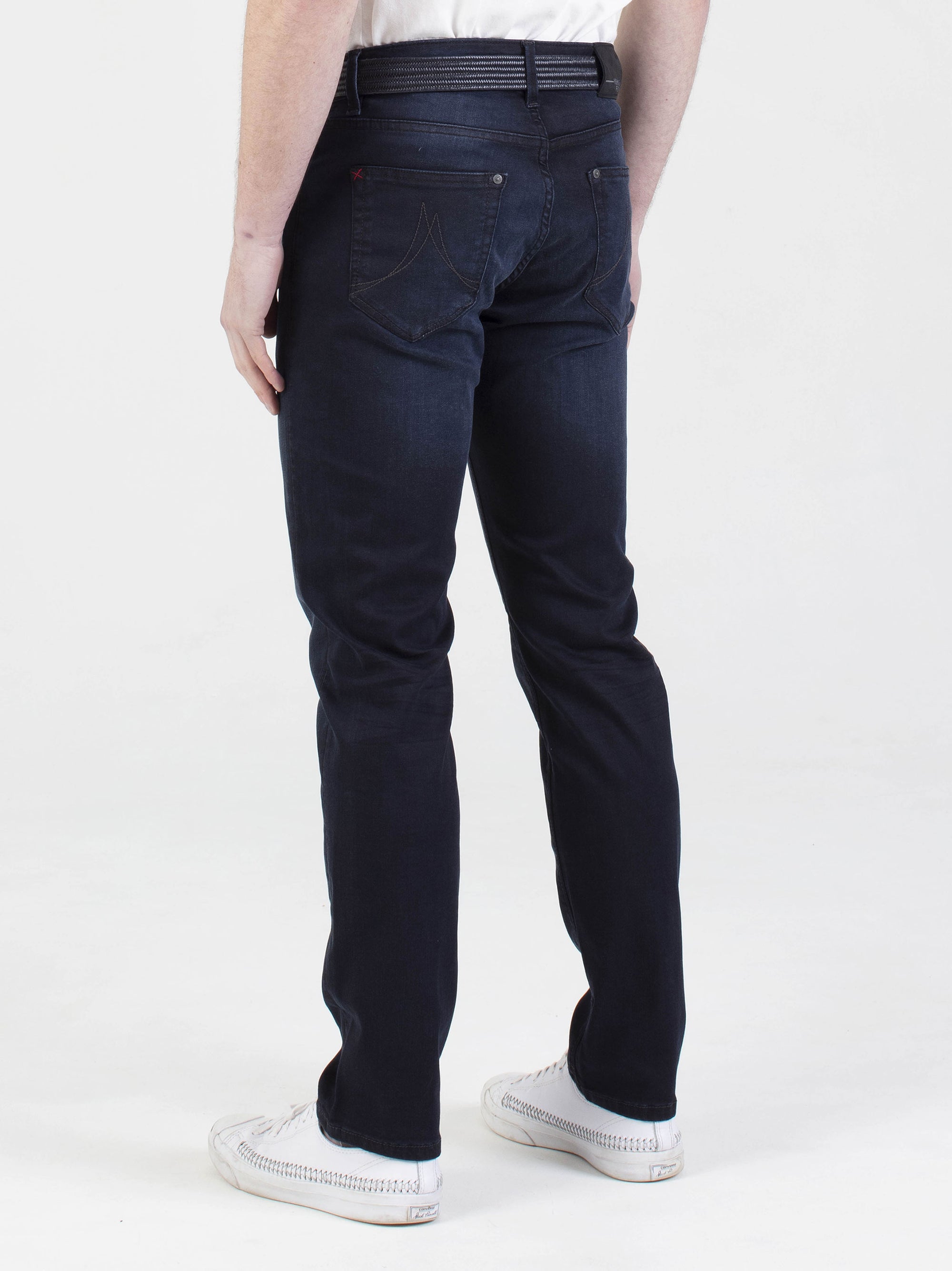 Hyper flex stretch comfortable mens washed blue black tapered fit denim jean mish mash flex