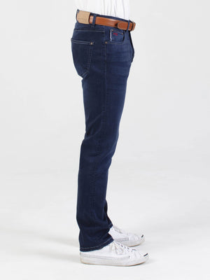 Extra stretch comfortable mens dark blue classic wash tapered fit denim jean mish mash lot xx