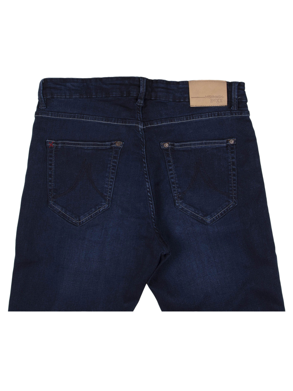 Extra stretch comfortable mens dark blue classic wash tapered fit denim jean mish mash lot xx