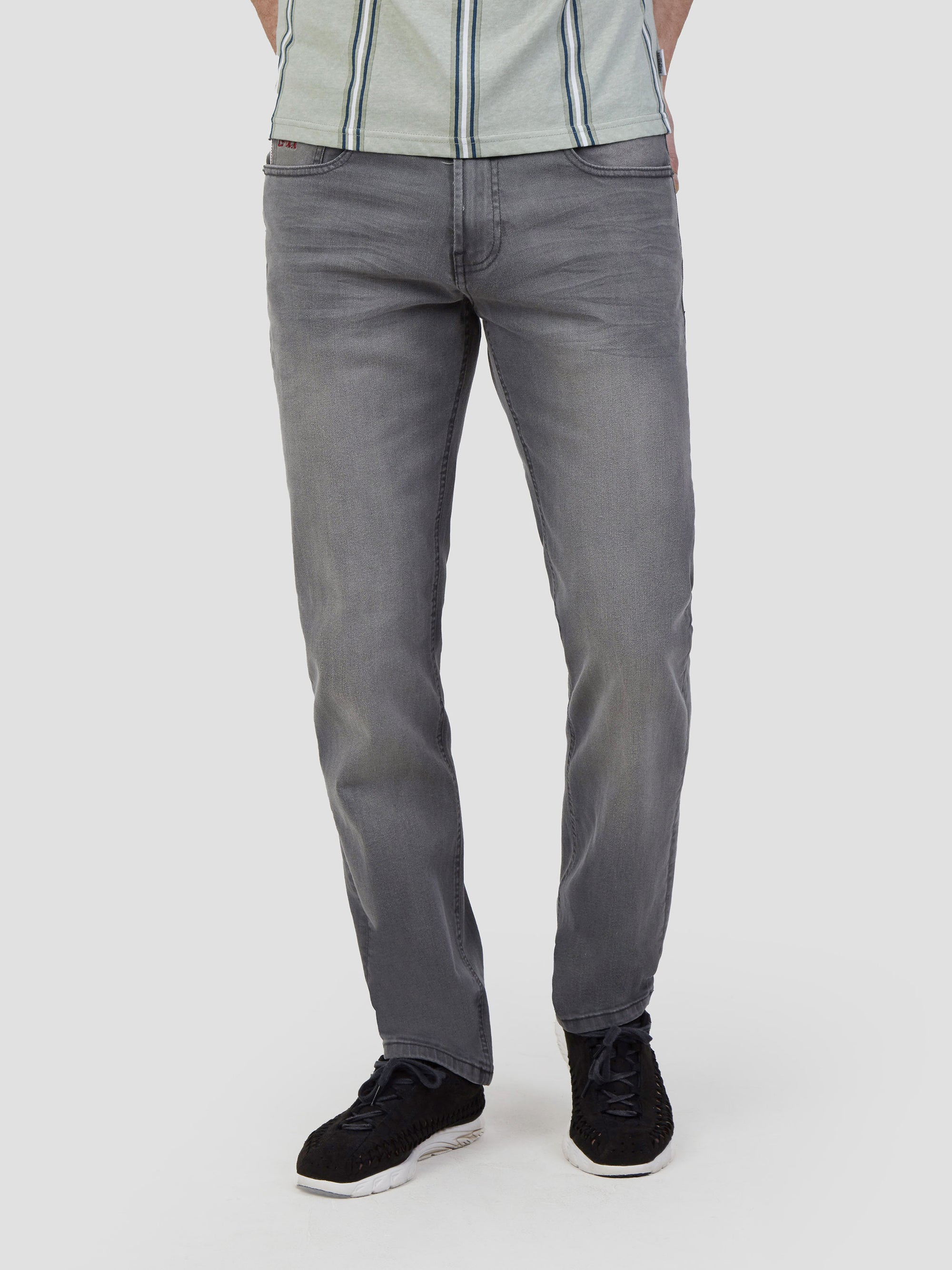 Stretch mens light grey wash tapered fit denim jean mish mash lot xx