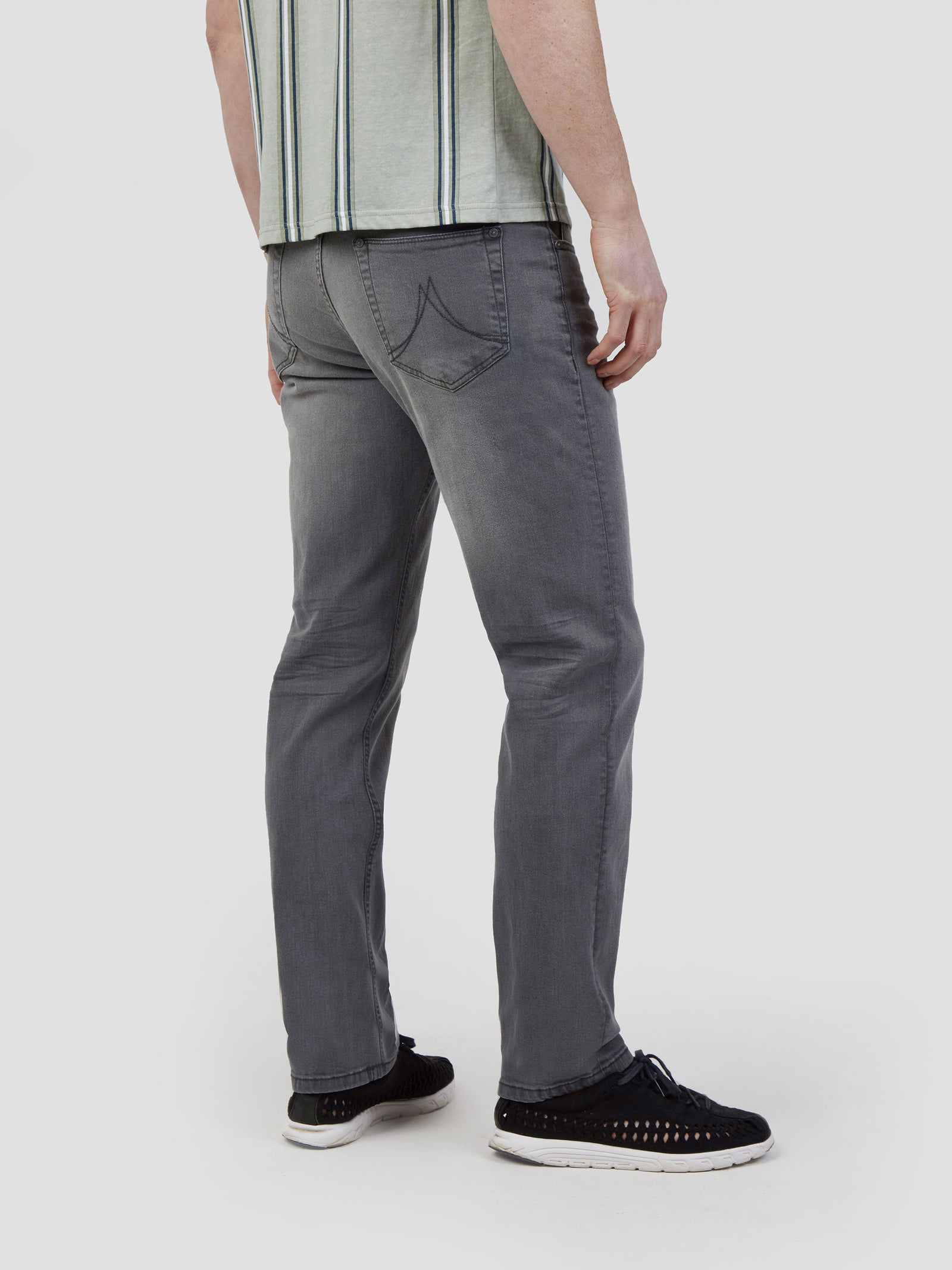 Stretch mens light grey wash tapered fit denim jean mish mash lot xx