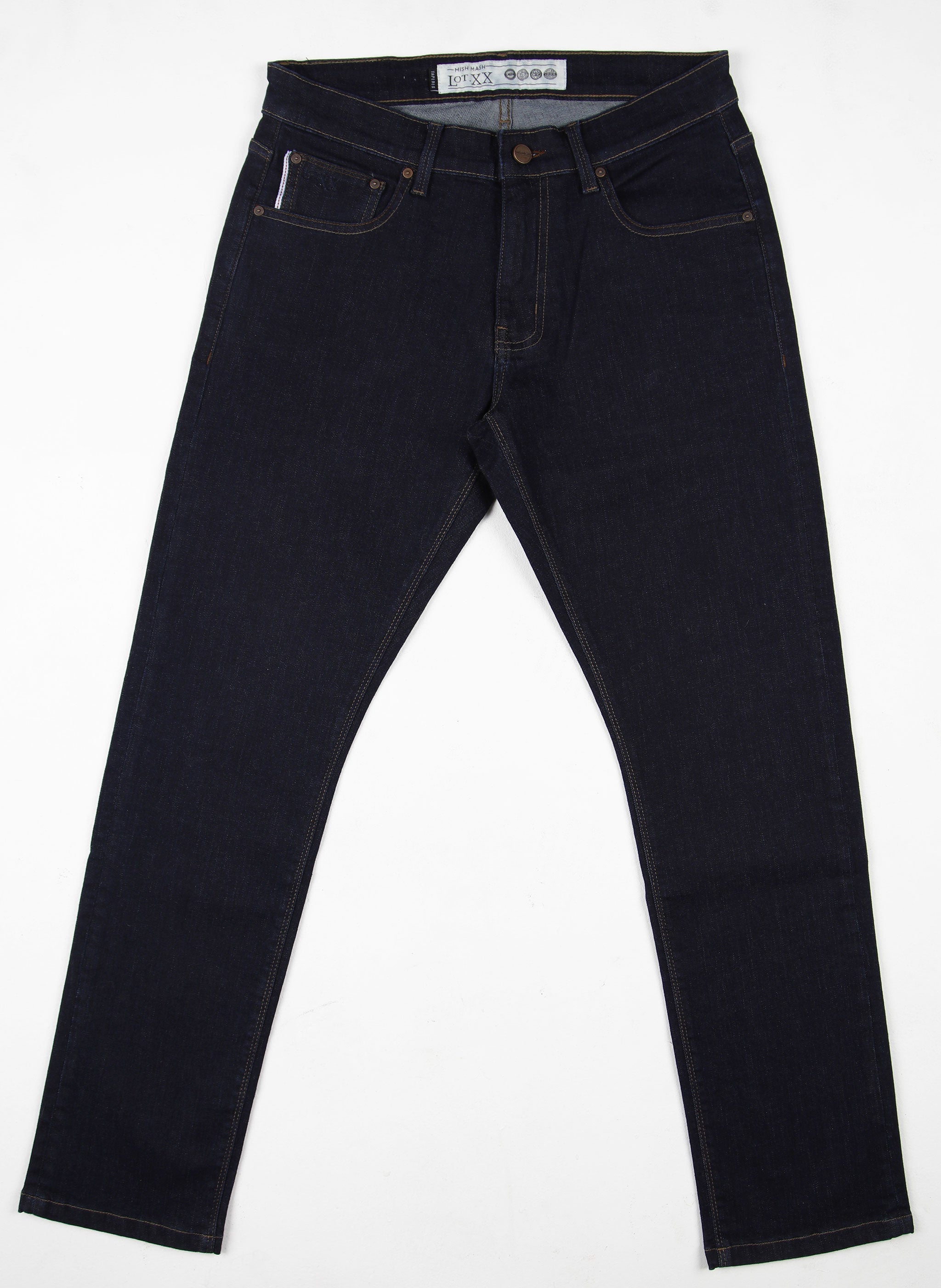 Tapered stretch lot xx classic raw wash mens denim jean Mish Mash