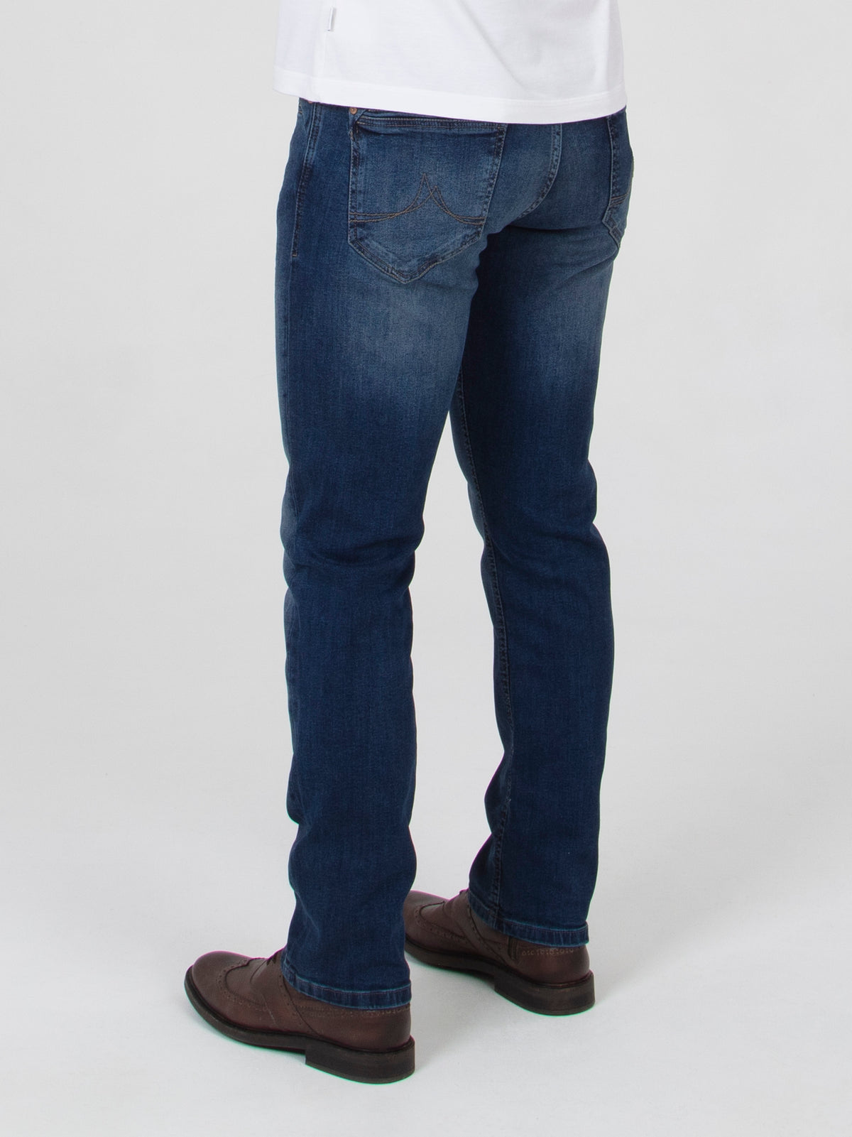 Stretch mens mid wash straight fit denim jean mish mash