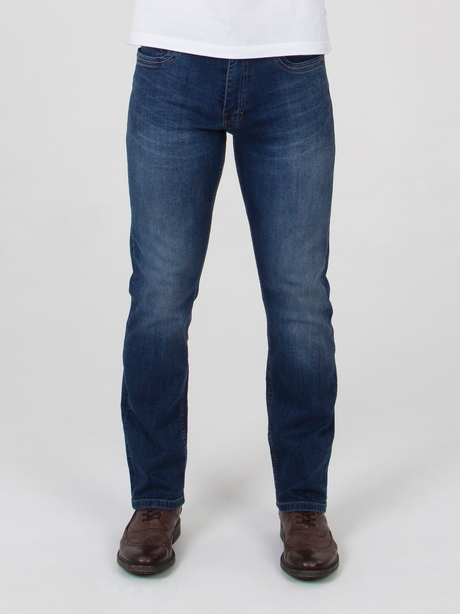 Stretch mens mid wash straight fit denim jean mish mash