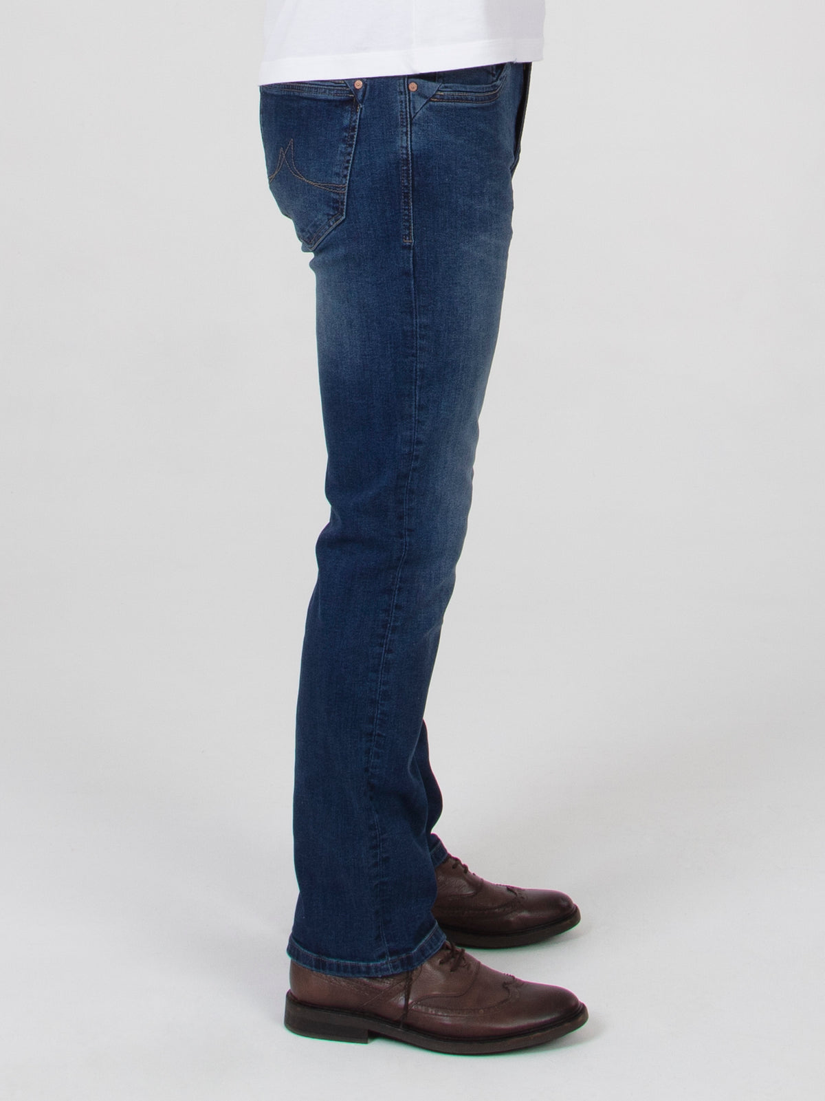 Stretch mens mid wash straight fit denim jean mish mash