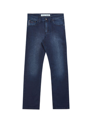 Stretch mens navy resin coated straight fit denim jean mish mash lot xx