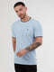 Regular Fit Textured Cotton Jersey Stockholm Sky Blue T-Shirt