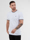 Regular fit waffle-like texture cotton white short sleeve T-shirt mish mash jeans