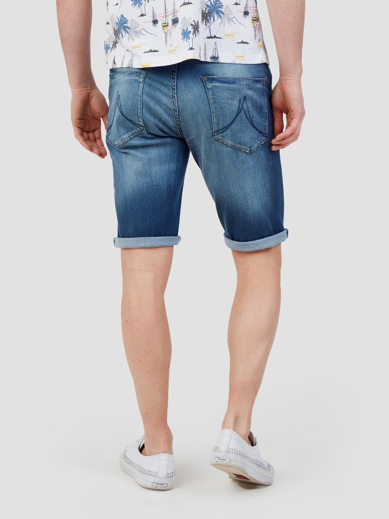 High Stretch Paul Light Denim Jean Shorts