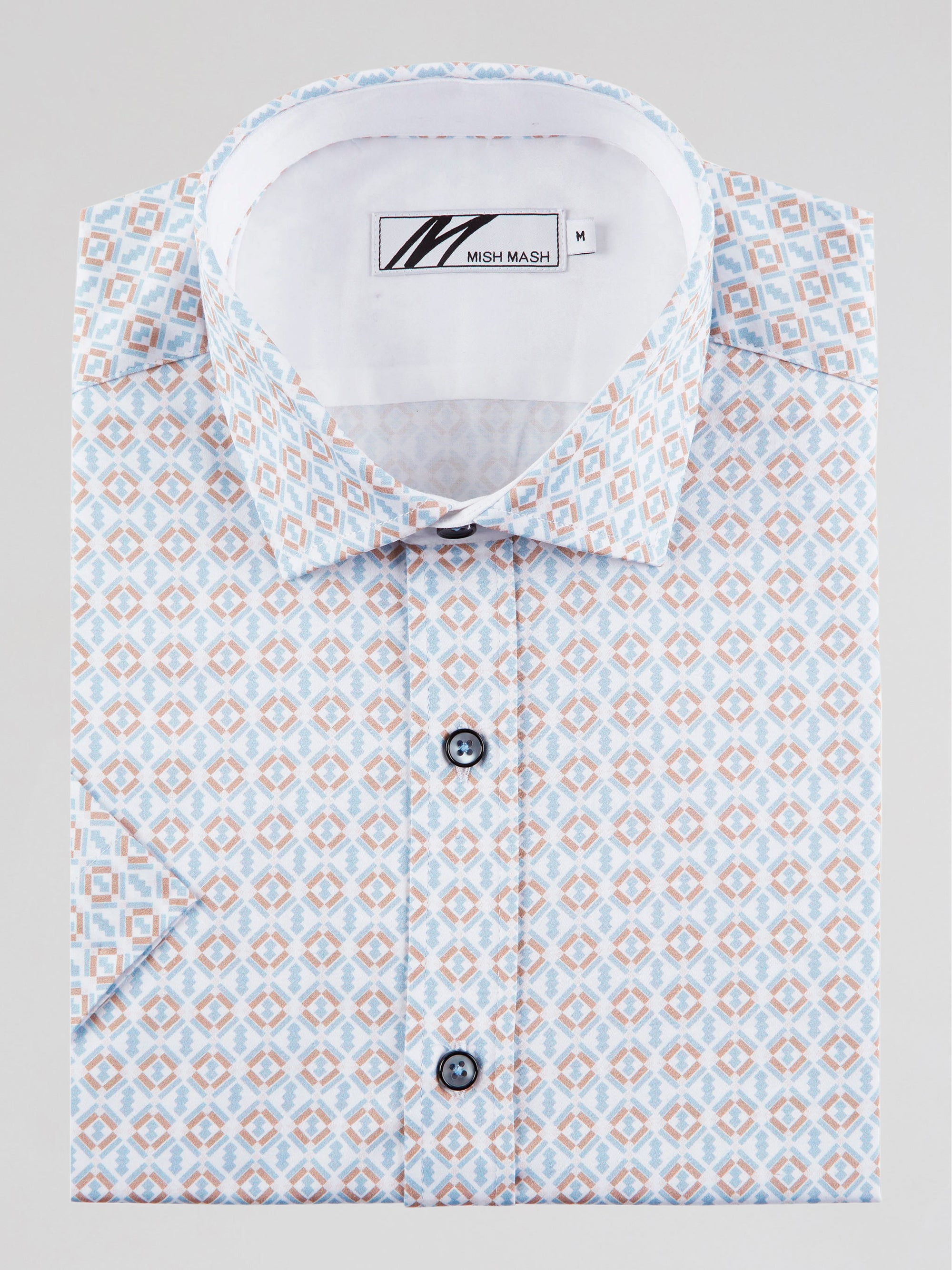 gazelle-white-printed-mens-smart-short-sleeve-shirt-mish-mash