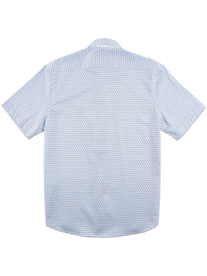 Regular Fit Noro White Printed Short Sleeve Shirt