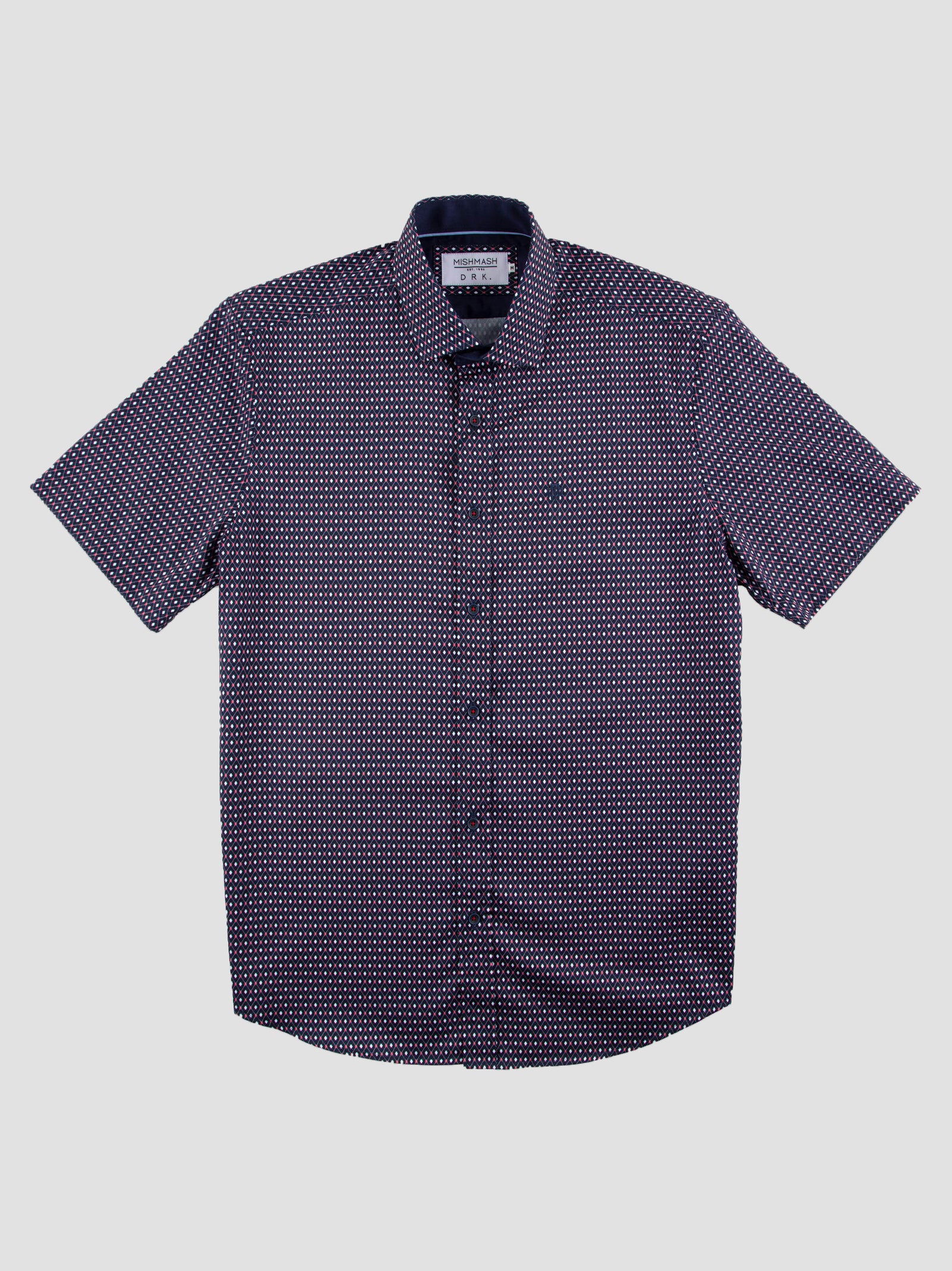 Regular Fit Noro Navy Printed Short Sleeve Shirt