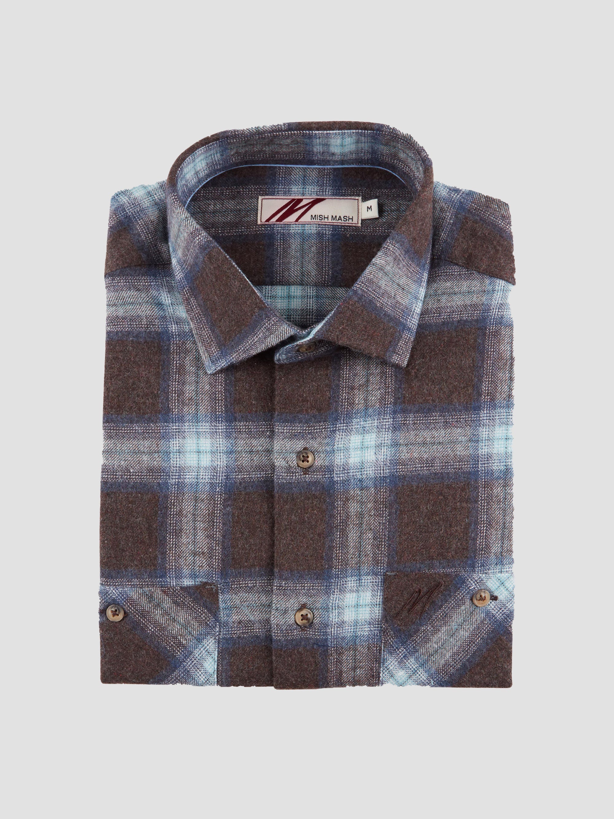 Regular Fit Alaska Coco/Navy Check Flannel Long Sleeve Shirt