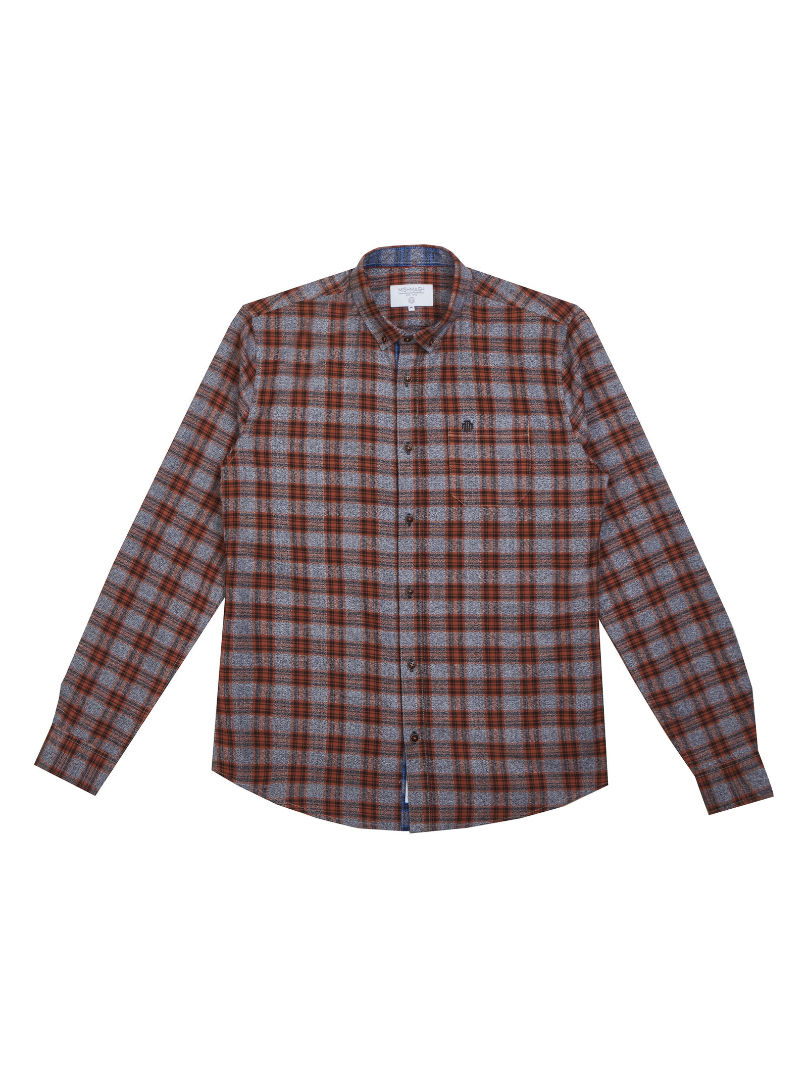 casey-rust-grey-check-mens-cotton-long-sleeve-shirt-mish-mash