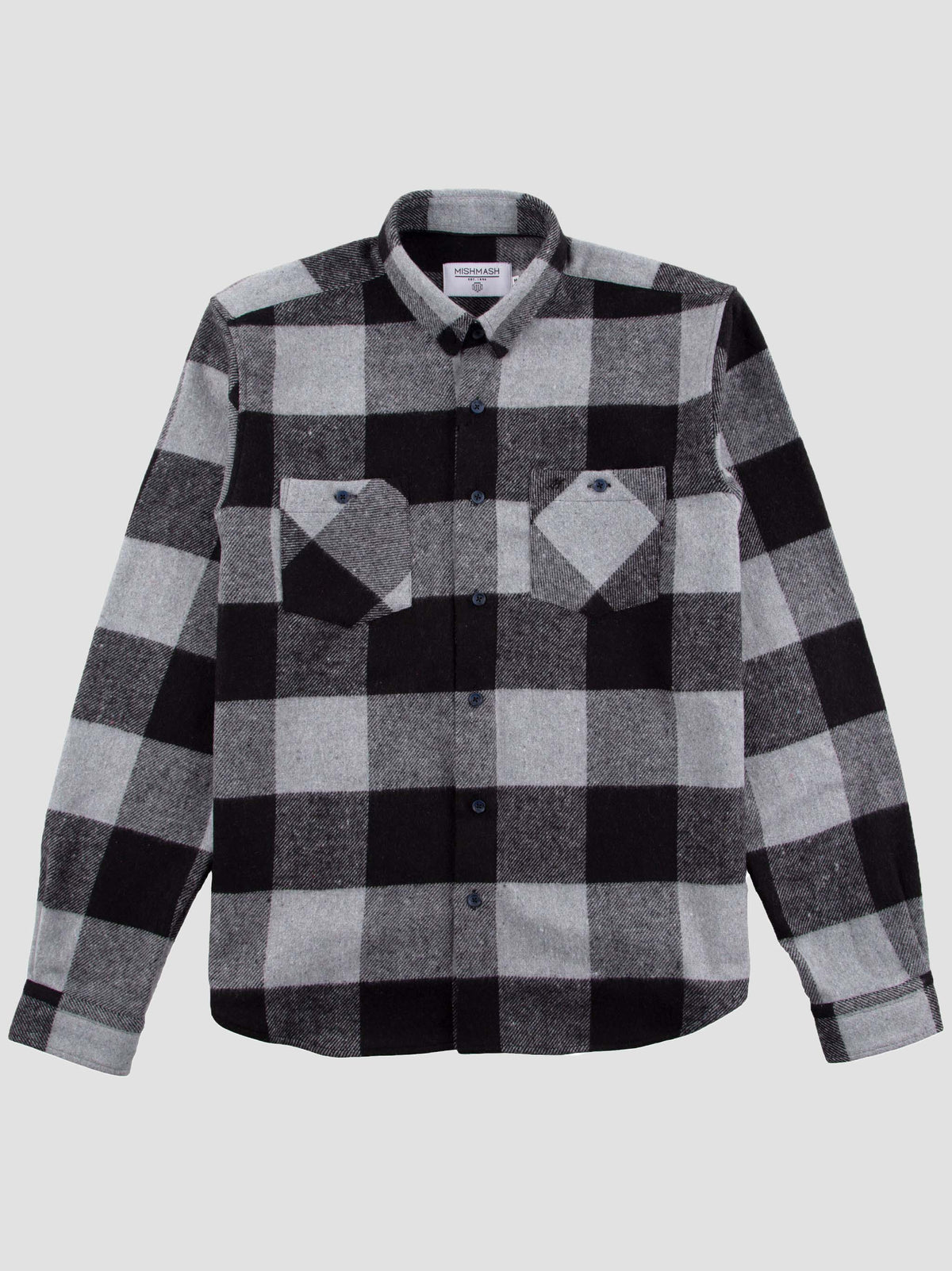 hammer-grey-black-check-mens-flanneled-long-sleeve-shirt-mish-mash
