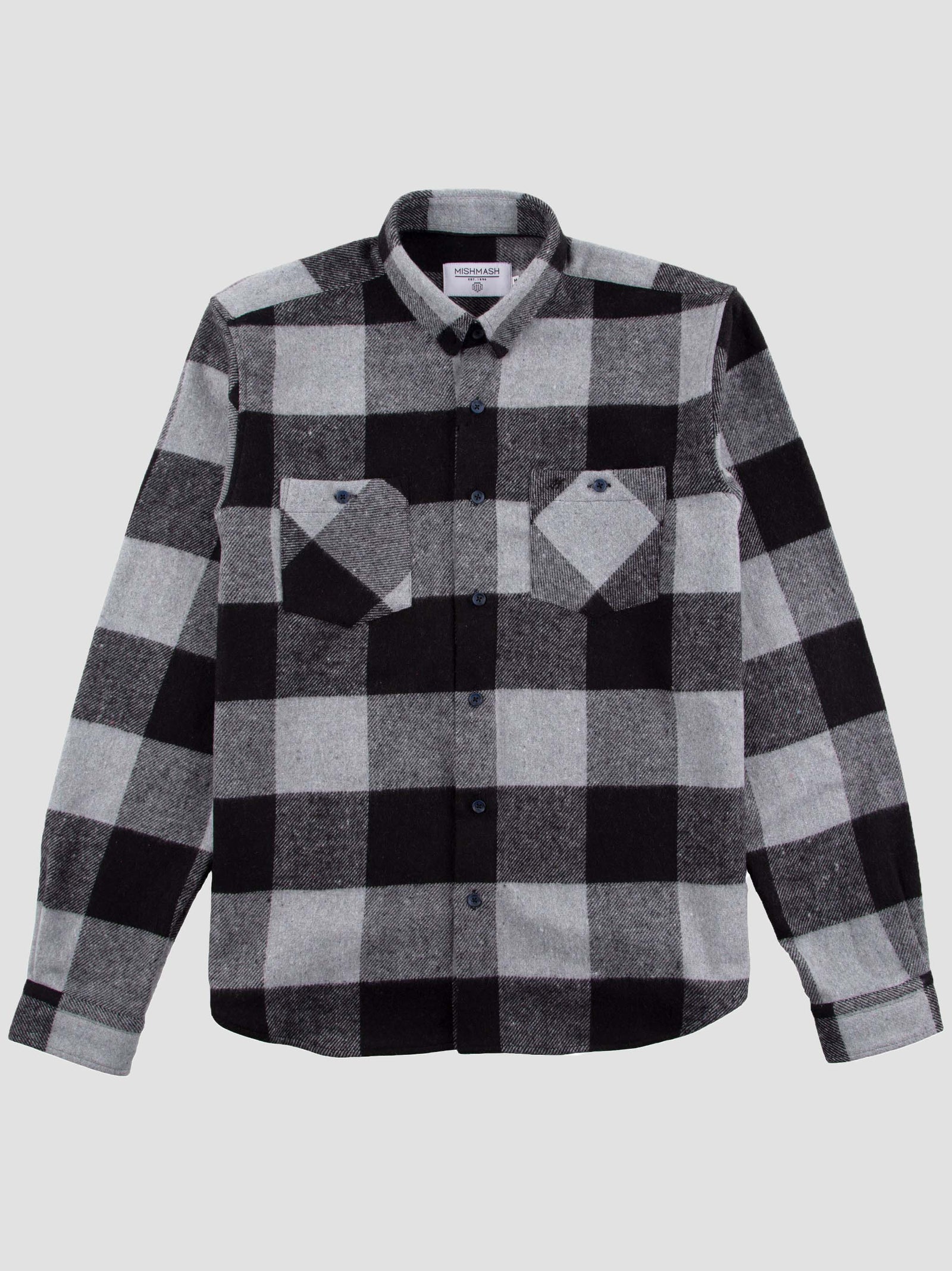 hammer-grey-black-check-mens-flanneled-long-sleeve-shirt-mish-mash