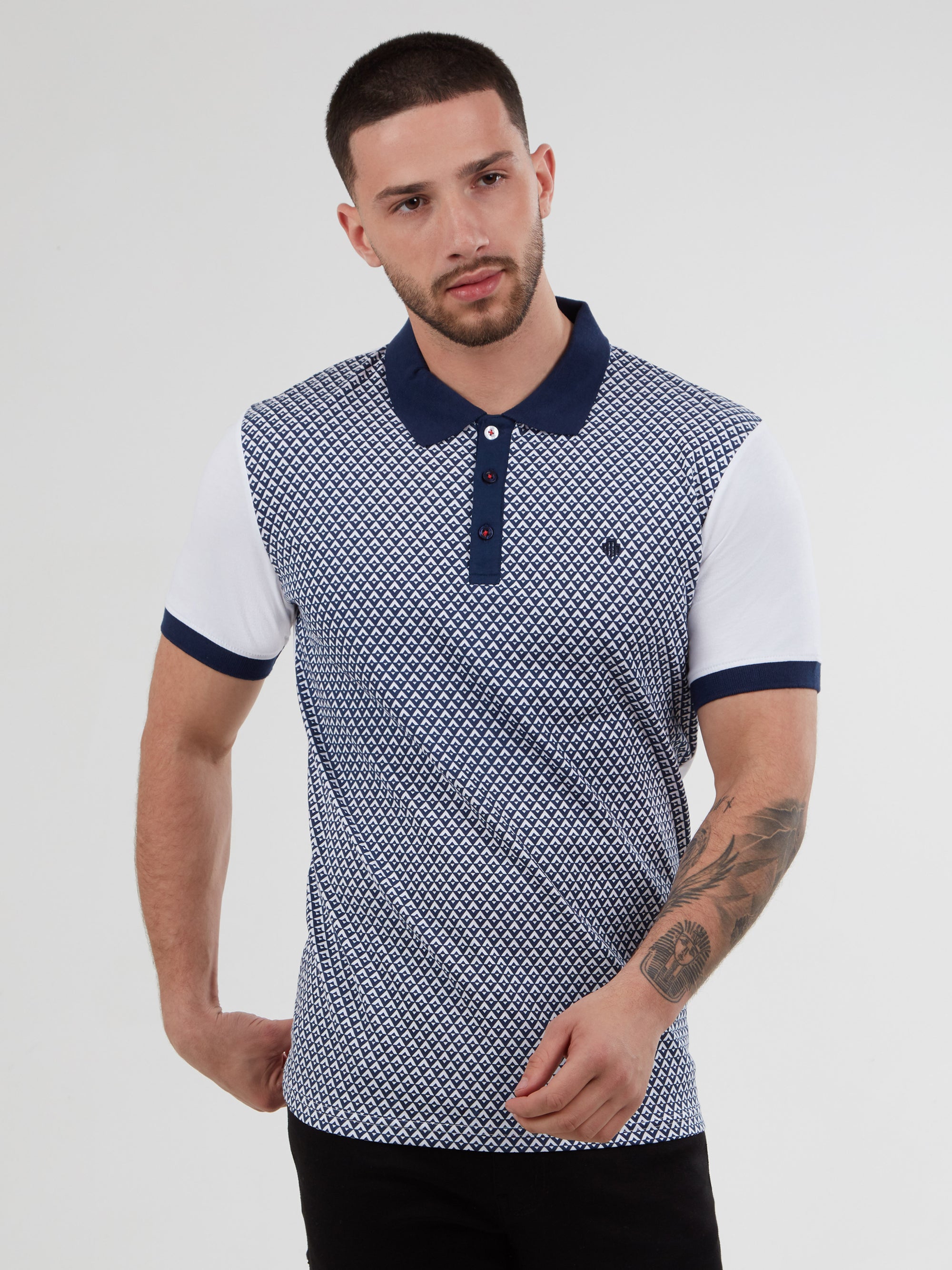 Regular Fit Sirus White Printed Jersey Polo