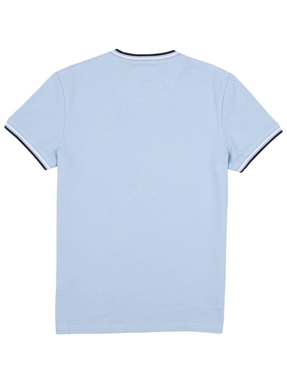 Regular Fit Textured Cotton Jersey Stockholm Sky Blue T-Shirt