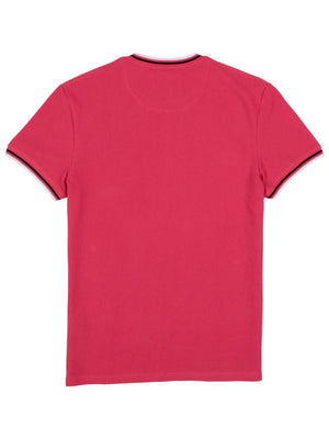 Regular Fit Textured Cotton Jersey Stockholm Pale Red T-Shirt