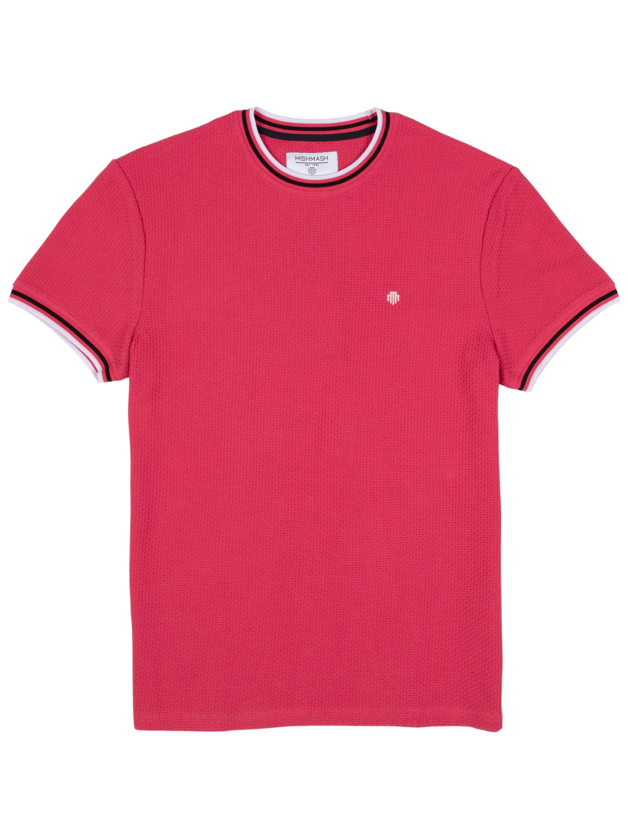 Regular Fit Textured Cotton Jersey Stockholm Pale Red T-Shirt