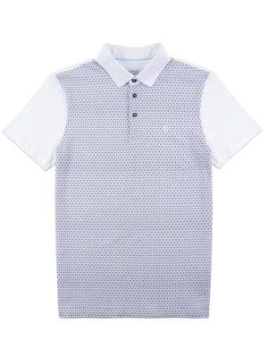 Regular Fit Noro White Printed Jersey Polo