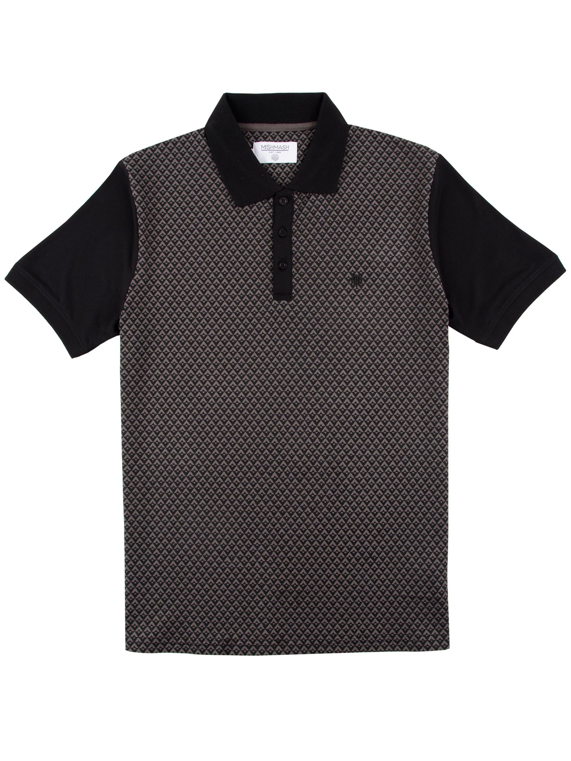 Regular Fit Sirus Black Printed Jersey Polo