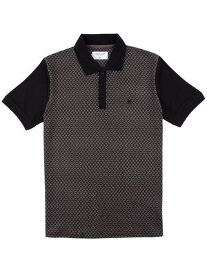 Regular Fit Sirus Black Printed Jersey Polo
