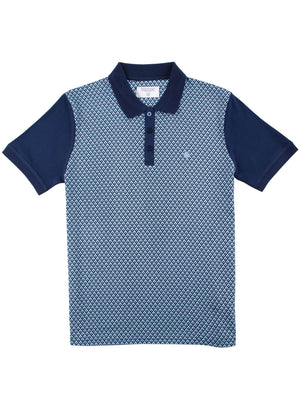 Regular Fit Sirus Navy Printed Jersey Polo