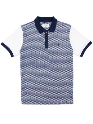 Regular Fit Sirus White Printed Jersey Polo