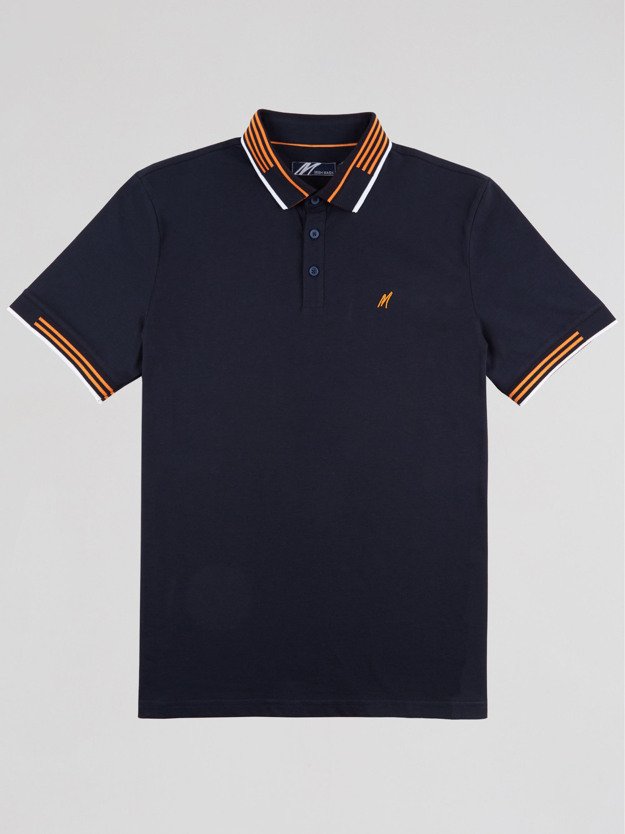 Regular Fit Oslo Navy/Orange Cotton Jersey Polo