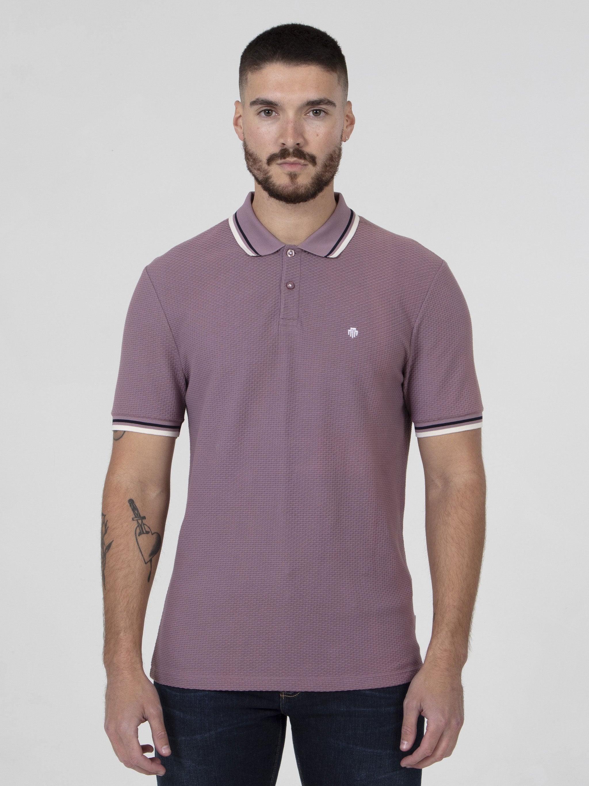 Cotton Jersey Mens Stockholm Dusty Pink Polo Mish Mash