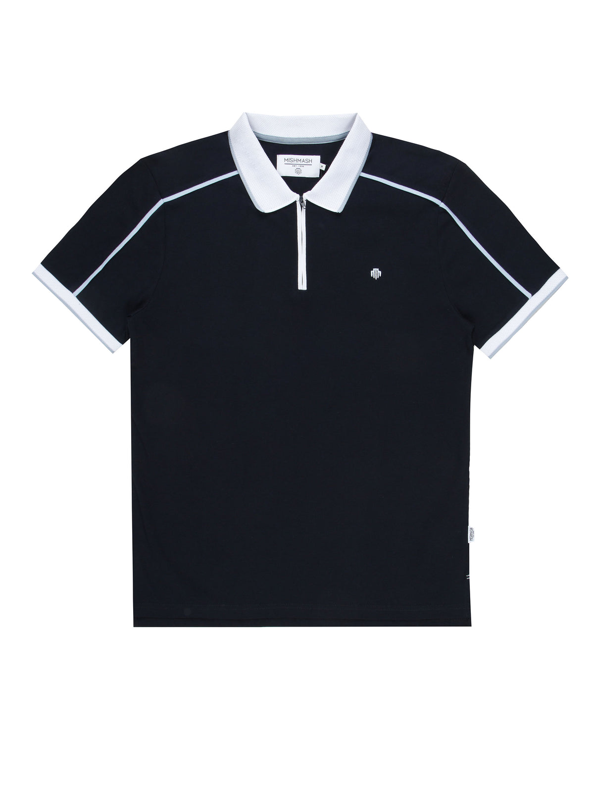 Regular fit mens cotton jersey sport inspired navy blue short sleeve polo mish mash jeans