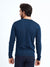 Regular fit wool blend navy long sleeve knitted crew neck mish mash