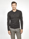 Regular fit wool blend charcoal long sleeve knitted polo mish mash