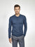 Regular fit wool blend navy long sleeve knitted polo mish mash