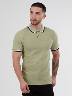 Regular Fit Textured Cotton Jersey Stockholm Pale Green Polo