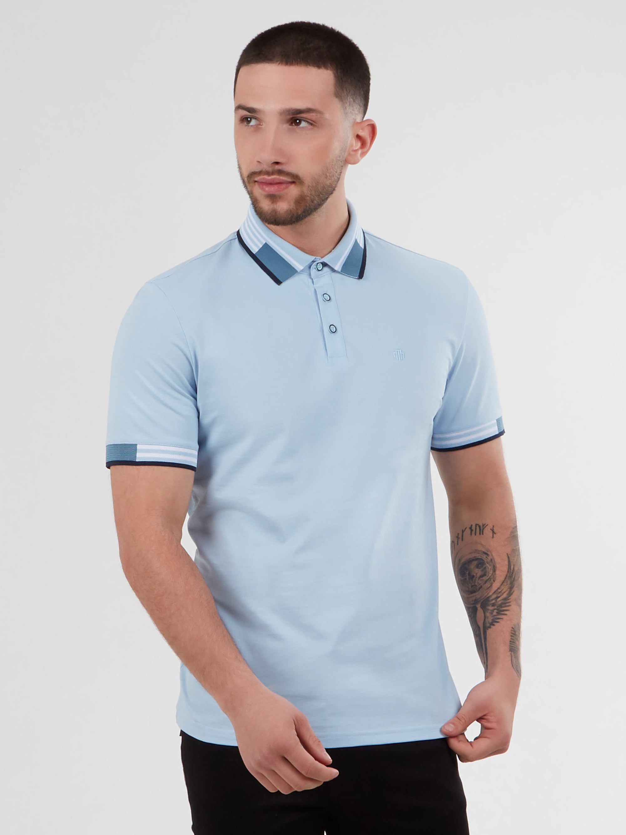 Regular Fit Oslo Sky Blue Cotton Jersey Polo