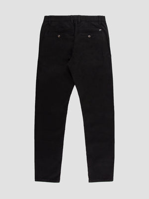Tapered Fit Mid Stretch Casual Cotton Bromley Black Chino Trouser