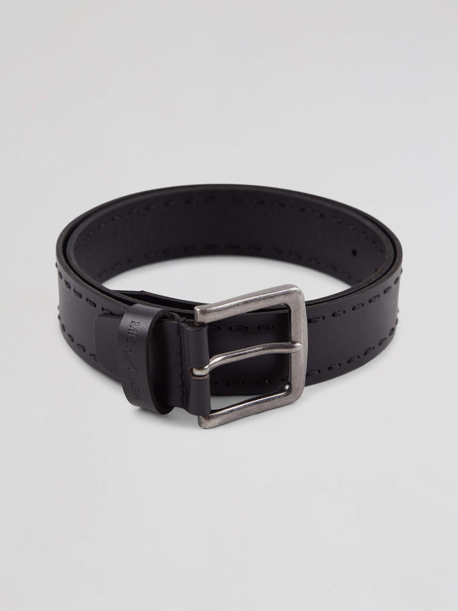 Leather Fixed Black Jean Belt