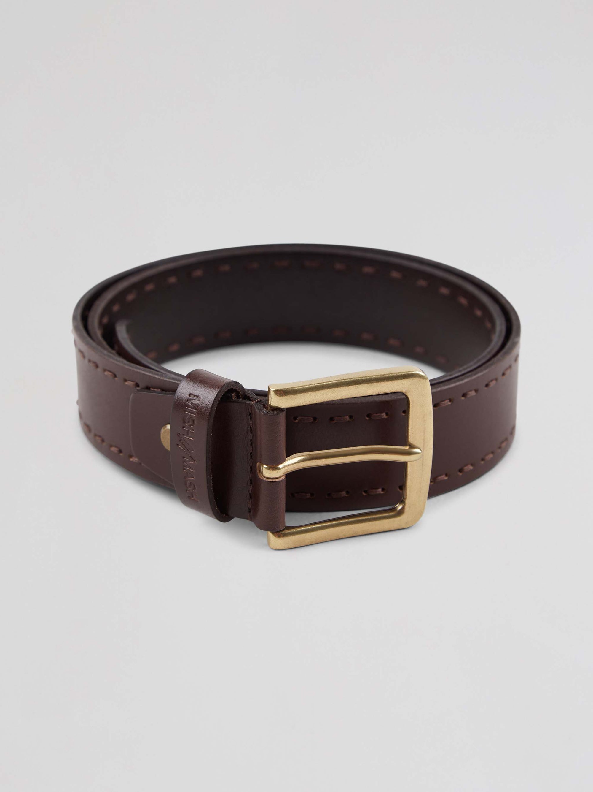 Leather Fixed Dark Brown Jean Belt