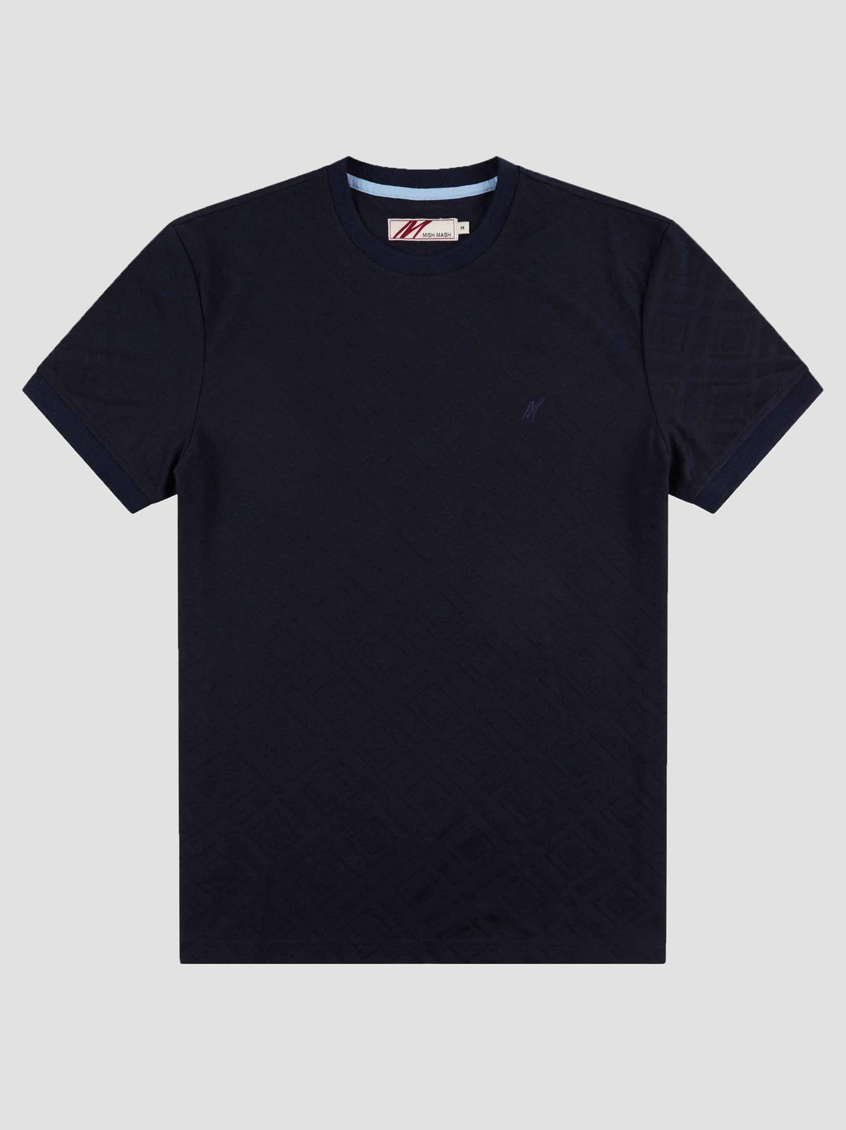 mongoose-navy-jacquard-mens-crew-neck-short-sleeve-t-shirt-mish-mash