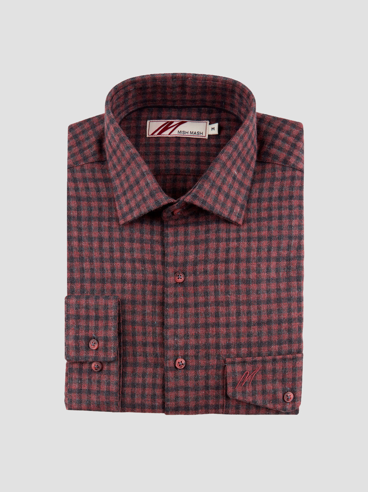 montana-burgundy-mini-check-brushed-mens-casual-long-sleeve-shirt-mish-mash