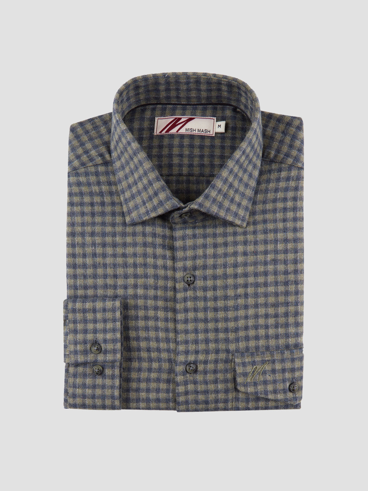 montana-khaki-mini-check-brushed-mens-casual-long-sleeve-shirt-mish-mash