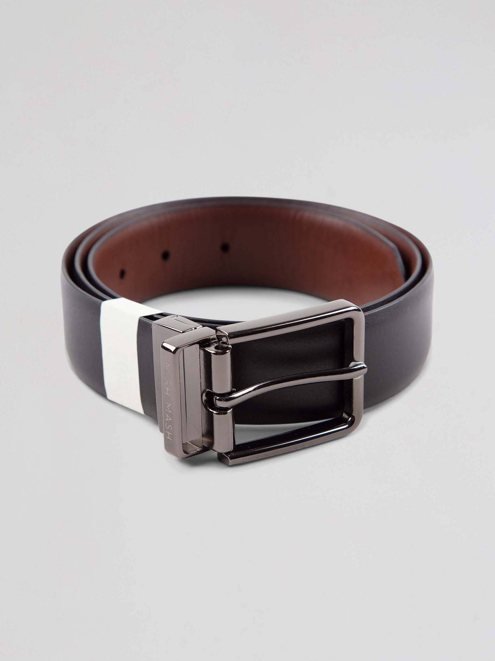 Leather Reversible Portland Black/Dark Brown Jean Belt