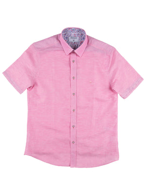 Regular Fit Roller Pink Casual Short Sleeve Shirt