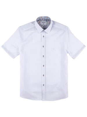 Regular Fit Roller White Casual Short Sleeve Shirt