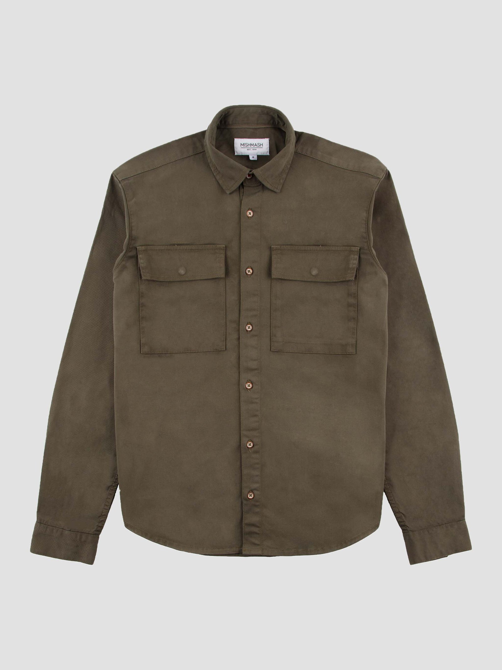 Regular Fit Offshore Khaki Twill Casual Long Sleeve Shirt